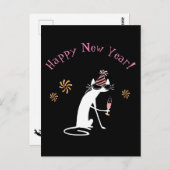 ハッピーニューイヤー引用文と猫 ポストカード (正面/裏面)