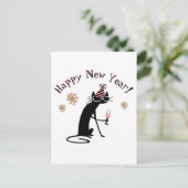 ハッピーニューイヤー引用文と猫 ポストカード (スタンド正面)