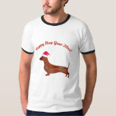 ハッピーニューイヤー愛犬家マンシャツ Tシャツ (正面)