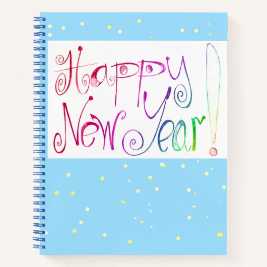 ハッピーニューイヤー手打ちスケッチスパイラル ノートブック (正面)