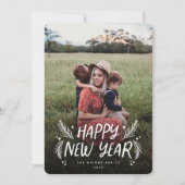 ハッピーニューイヤー手描きパインベリー写真 シーズンカード (正面)