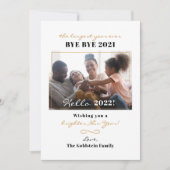 ハッピーニューイヤー手書きの家族の写真 シーズンカード (正面)