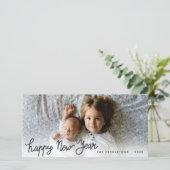 ハッピーニューイヤー手書きホリデーフォト シーズンカード (スタンド正面)