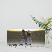 ハッピーニューイヤー手書きホリデーフォト シーズンカード (スタンド正面)