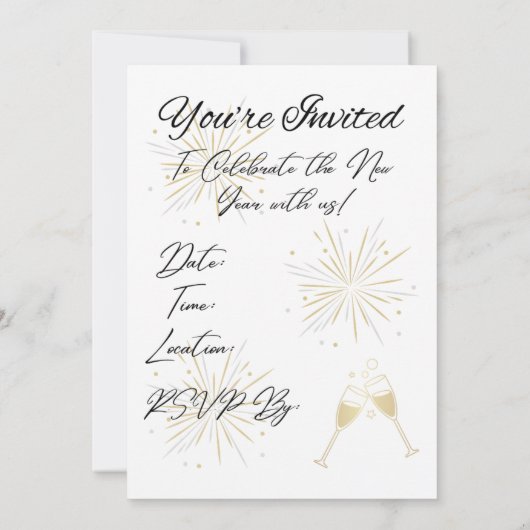 ハッピーニューイヤー招待状 招待状 (裏面)