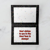 ハッピーニューイヤー文字付き/パーティー帽子と紙吹雪 シーズンカード (内部)