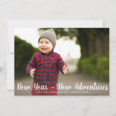 ハッピーニューイヤー新しいアドベンチャーカスタム家族の写真 シーズンカード (正面)