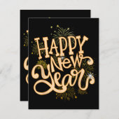 ハッピーニューイヤー新年の夜パーティー女性男性家族 エンクロージャーカード (正面/裏面)