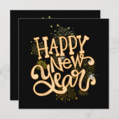 ハッピーニューイヤー新年イブパーティー女性男性の家族 セーブザデート (正面/裏面)