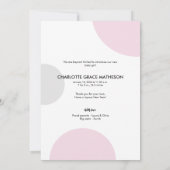 ハッピーニューイヤー新生児ガールピンク2番目の子 案内状 (裏面)