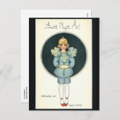 ハッピーニューイヤー旧スカンジナビアレトロ シーズンポストカード (正面/裏面)