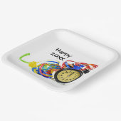 ハッピーニューイヤー時計パーティー ペーパープレート (傾斜あり)