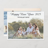 ハッピーニューイヤー書道2フォトホリデーポストカ シーズンポストカード (正面/裏面)