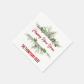 ハッピーニューイヤー枠の冬のウィースグリーティング スタンダードカクテルナプキン (角)