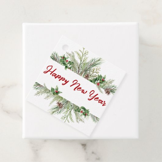 ハッピーニューイヤー枠の冬のウィースグリーティング フェイバータグ (インサイチュ)