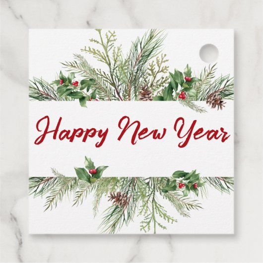ハッピーニューイヤー枠の冬のウィースグリーティング フェイバータグ (裏面)
