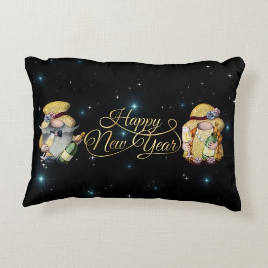ハッピーニューイヤー格言装飾用クッション アクセントクッション (裏面)