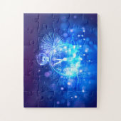 ハッピーニューイヤー滑りやすいジョーの大き白熱［赤熱］光を放つなポケット ジグソーパズル (縦)