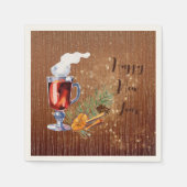 ハッピーニューイヤー熱いトディーとスパイス スタンダードカクテルナプキン (正面)