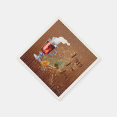 ハッピーニューイヤー熱いトディーとスパイス スタンダードカクテルナプキン (角)