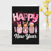 ハッピーニューイヤー産科病棟看護師ヌイぱ カード (黄色い花)