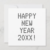 ハッピーニューイヤー白黒カスタム文字モダン カード (正面)