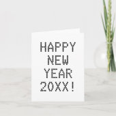 ハッピーニューイヤー白黒カスタム文字 カード (正面)
