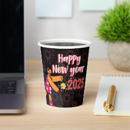 ハッピーニューイヤー紙カップ2025 紙コップ
