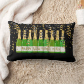 ハッピーニューイヤー紙吹雪ボトルお祝いおもしろい ランバークッション (ブランケット)