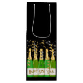 ハッピーニューイヤー紙吹雪ボトルお祝いおもしろい ワインギフトバッグ (正面)