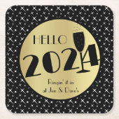 ハッピーニューイヤー紙 スクエアペーパーコースター (正面)