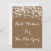 ハッピーニューイヤー素朴ウッドスパークルスタークリスマス シーズンカード (裏面)