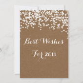 ハッピーニューイヤー素朴ウッドスパークルスタークリスマス 招待状 (裏面)