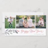 ハッピーニューイヤー素朴フローラ3 Photo Collage シーズンカード (正面)