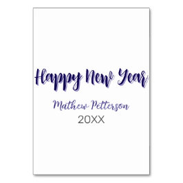 ハッピーニューイヤー紫ブラックの追加の名前の年のシンプル テーブルナンバー