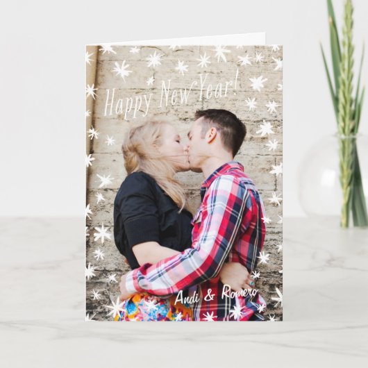 ハッピーニューイヤー絵を描スツ白組み シーズンカード (正面)