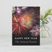 ハッピーニューイヤー花火または何時でもお祝い シーズンカード (スタンド正面)