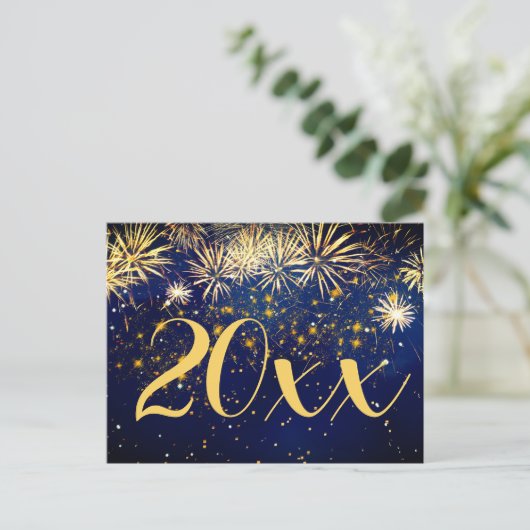 ハッピーニューイヤー花火クリスマス2サイドデザイン シーズンポストカード (スタンド正面)