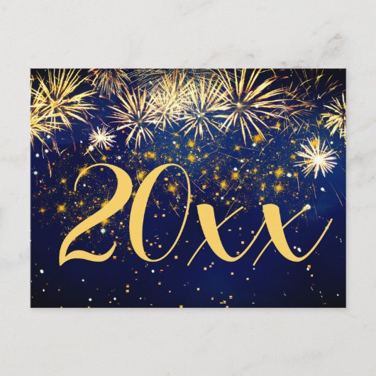 ハッピーニューイヤー花火クリスマス2サイドデザイン シーズンポストカード (正面)