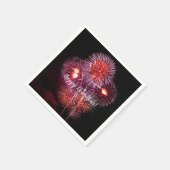 ハッピーニューイヤー花火パーティーお祝い スタンダードカクテルナプキン (角)