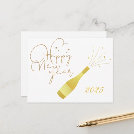 ハッピーニューイヤー葉書 ポストカード (正面/裏面インサイチュ)