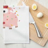 ハッピーニューイヤー豚 キッチンタオル (四つ折り)