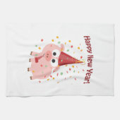 ハッピーニューイヤー豚 キッチンタオル (横)
