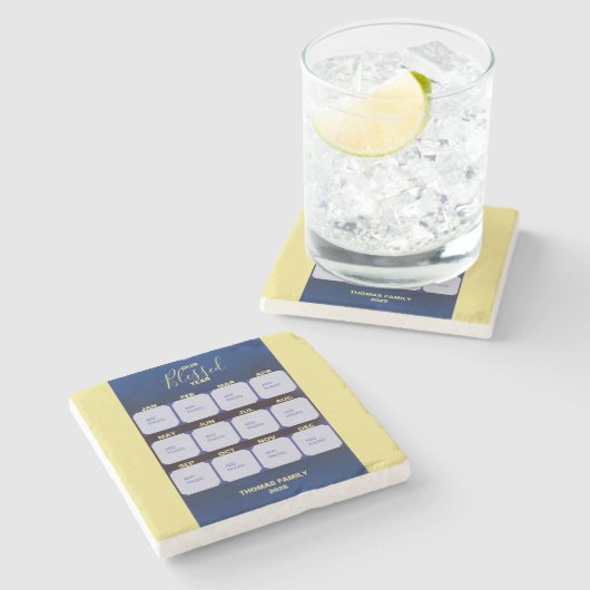 ハッピーニューイヤー賛美フォトストーンコースター ストーンコースター (横)