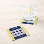 ハッピーニューイヤー賛美フォトホリデー スクエアペーパーコースター (インサイチュ)