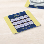 ハッピーニューイヤー賛美フォトホリデー スクエアペーパーコースター (アングル)