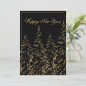 ハッピーニューイヤー金ゴールドグリッターエレガントホリデーカード シーズンカード (スタンド正面)