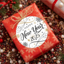 ハッピーニューイヤー金ゴールドスノーフレーク