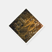 ハッピーニューイヤー金ゴールドスパークルシャンパーニュ スタンダードカクテルナプキン (角)