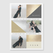 ハッピーニューイヤー金ゴールドブロック3 Photo Magnetic Card (正面)